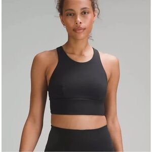 Lululemon Wunder Train Long Line Bra Black Med Support Sz 8